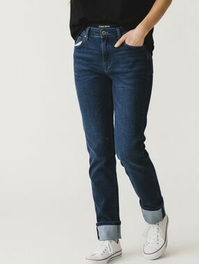 Calvin Klein Dark Blue Straight-Leg Jeans